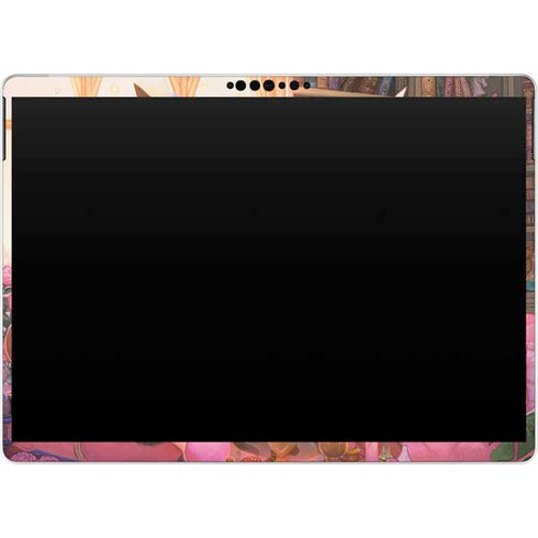 Pink Anime Witch Girls in Library with Cats by Ivy Dolamore Surface Pro 8 Skin